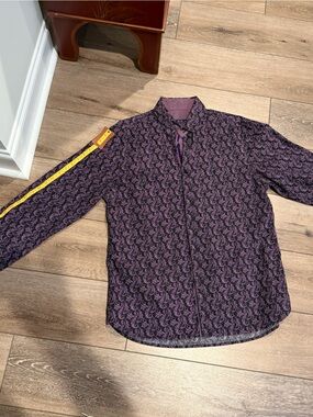 Men's Green Paisley Button-Up Shirt